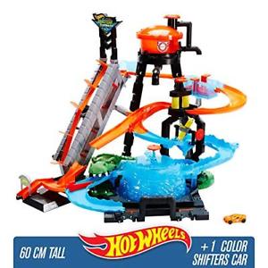 模型車　スポーツカー　ホットホイールダイカストミニhot wheels ftb67 city gator car wash connectable play set with diecast and mini