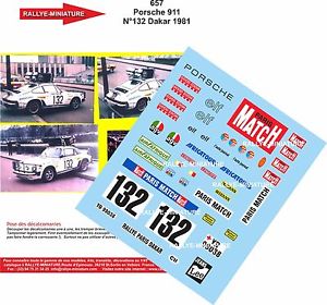 【送料無料】模型車　スポーツカー　デカールポルシェラリーパリダカールラリーdecals 118 ref 657 porsche 911 naef rally paris dakar 1981 rally