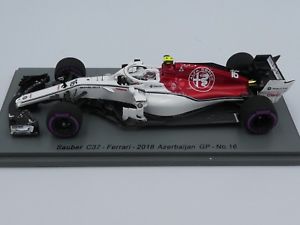 【送料無料】模型車　スポーツカー　143チャールズルクレールsauber c37アゼルバイジャンgp f12018s6055spark 143 charles leclerc sauber c37 azerbaijan gp f1 2018 s6055 resin