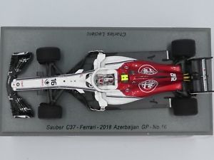 【送料無料】模型車　スポーツカー　143チャールズルクレールsauber c37アゼルバイジャンgp f12018s6055spark 143 charles leclerc sauber c37 azerbaijan gp f1 2018 s6055 resin