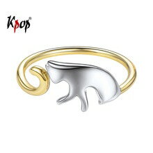 【送料無料】猫 キャット リング kpop 925スターリングkpop 925 sterling silver wedding engagement ring for women