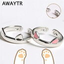 【送料無料】猫 キャット リング awaytrトレンディピンクcat39 sパーティーawaytr trendy silverpink cat ears female adjustable ring cute cat39 s claws open ring for woman