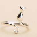 【送料無料】猫 キャット リング meirenpeiziシルバーmeirenpeizi silver plated cat ear design ring for women