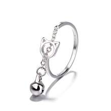 【送料無料】猫 キャット リング ベルステンレススチールリングstainless steel rings for women korean cat bell