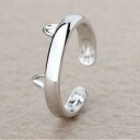 【送料無料】猫 キャット リング デザインリングimixlot silver plated cat ear design cute ring for women