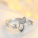 【送料無料】猫 キャット リング カラフルブリングcolorful bling silver lovely tiny cute rings for women