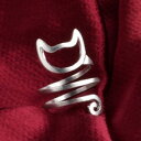 【送料無料】猫 キャット リング メスシルバーシンプルリングjunxin female 925 silver cat animal simple rings for women(4)
