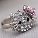 【送料無料】猫 キャット リング 18kプラチナラインストーン18k platinum plated rhinestone crystal cute for women