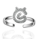 【送料無料】猫 キャット リング v925スターリングvbest little cute cat shiny 925 sterling silver women