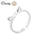 【送料無料】猫 キャット リング ソリッドリングqiming lovely solid cat ear women ring for girls gift