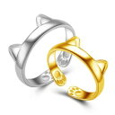 【送料無料】猫 キャット リング cuteecocuteeco silver plated cat ear design cute ring for women