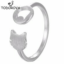 【送料無料】猫　キャット　リング　todorovaシルバーtodorova silver lovely cat finger rings for women cute