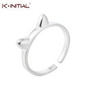 【送料無料】猫 キャット リング kinitialシルバーkinitial silver plated cat ear design cute ring for...