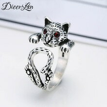 【送料無料】猫 キャット リング dieerlanロケット925スターリングベルdieerlan design retro 925 sterling silver rings for women