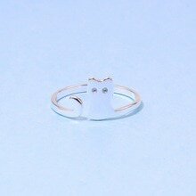 【送料無料】猫　キャット　リング　20192019 silver cat open ring for women ladies girls