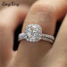 【送料無料】猫 キャット リング 925ジルコンセットrongxingrongxing sparkling round white zircon engagement ring sets for women 925 silver filled crystal wedding r