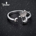 【送料無料】猫 キャット リング リングyiustar lovely cute 3d cat rings for girls adjustable