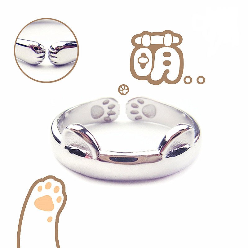 【送料無料】猫　キャット　リング　reeti 925スターリングreeti 925 sterling silver cat footprints rings for women
