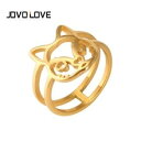 【送料無料】猫　キャット　リング　jovo love 2018ステンレスjovo love 2018 cute cat animal stainless steel for women