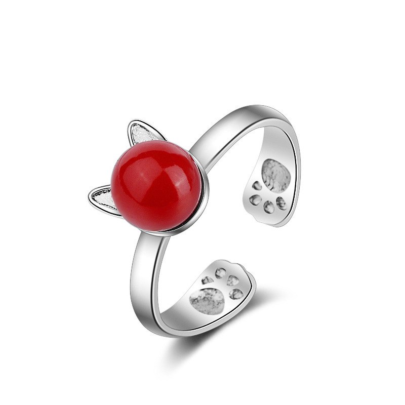 【送料無料】猫　キャット　リング　ajustablelovely cat ear open ajustable korean pearl ring gift 2