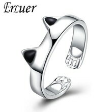 【送料無料】猫 キャット リング erluer aruelbagueerluer aruel rings for women engagement girl love bague