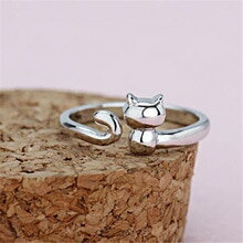 【送料無料】猫 キャット リング スターリングシルバーリングinalis 2016 925 sterling silver cat rings for women jewelry