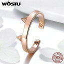 【送料無料】猫 キャット リング wostu925スターリングローズwostu 925 sterling silver rose gold cat ring f...