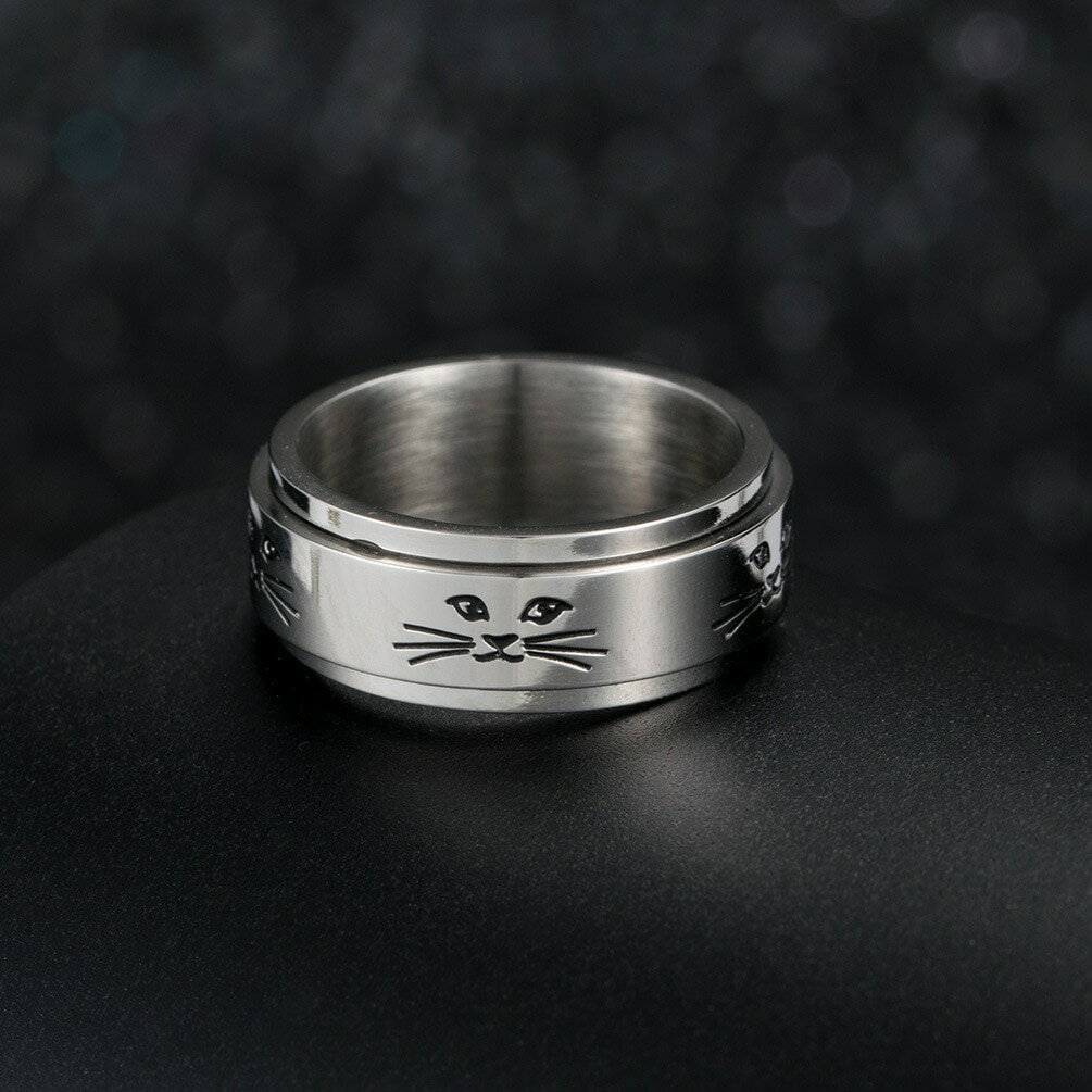 【送料無料】猫　キャット　リング　fntycm8mmベルステンレスfntycm cat 8mm rings for women stainless steel trendy