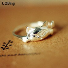 【送料無料】猫 キャット リング 925スターリングuqbinguqbing 925 sterling silver ring for women jewelr...