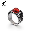 【送料無料】猫 キャット リング haoyiキャットアイステンレスオパールhaoyi red cat eyes stainless steel men opal...