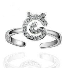 【送料無料】猫　キャット　リング　ジルコン925スターリングvvbest 925 sterling silver shiny zircon rings for women