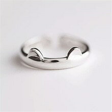【送料無料】猫 キャット リング ミースターリングシルバーリングdower me 100 s925 sterling silver cat ear ring for women