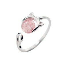 【送料無料】猫　キャット　リング　パールピンクサイズオープンリングsummer pearl 3d mental pink cat size open ring women