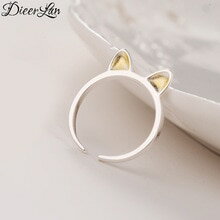 【送料無料】猫　キャット　リング　925スターリングdieerlandieerlan real 925 sterling silver cat rings for women