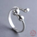 【送料無料】猫 キャット リング romad925スターリングromad authentic 925 sterling silver naughty ring for women(4)