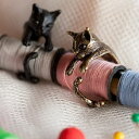 【送料無料】猫 キャット リング kinitialベルkinitial silver plated cat ear design rings for women