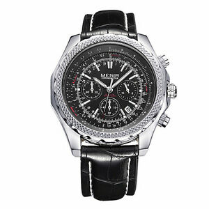 megir 2007 men casual sport chronograph calendar leather quartz watchカジュアルスポーツクロノグラフカレンダークォーツ※注意※NYからの配送になりますので2週間前後お時間をいただきます。人気の商品は在庫が無い場合がございます。ご了承くださいませ。サイズの種類の商品は購入時の備考欄にご希望のサイズをご記載ください。　携帯メールでの登録ですと楽天からのメールが届かない場合がございます。