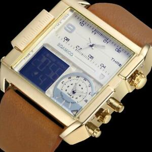 【送料無料】腕時計 leather rectangle wristwatch