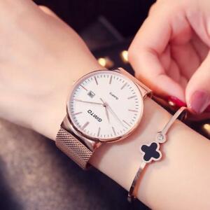 【送料無料】腕時計　スチールブレスレットカレンダークォーツアナログluxury full steel bracelet circular wristwatches calendar quartz womens analog
