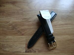 【送料無料】腕時計　メンズヒルシュブランビーカーフブラックウォッチストラップゴールドトーンバックル