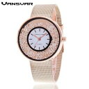 【送料無料】腕時計　ステンレススチールクオーツアールデコvansvar stainless steel quartz watch for women decorated with crystals