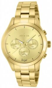 【送料無料】腕時計　ソリッドステンレススチールブレスレットinvicta 12466 womens angel gold plated..