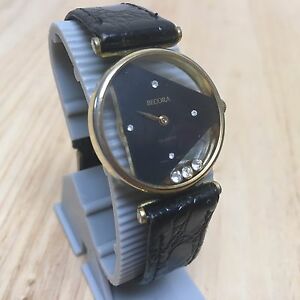 【送料無料】腕時計　ヴィンテージゴールドトーンレディバッテリーvintage becora lady gold tone moving rhinestones quartz watch hours~ battery(2)