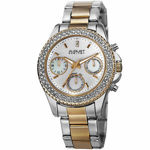【送料無料】腕時計　シュタイナータイムゾーンクリスタルベゼルブレスレットwomens august steiner as8100ttg two time zone date crystal bezel bracelet watch