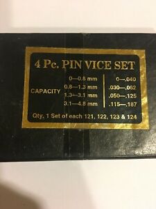 【送料無料】腕時計　セットピンセットステム4pc pin vice set for holding watch stems one set of each 121,122,123,124