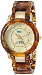 腕時計　コレクションレディースアナログゴールドブラウンケース la mer collections womens cute analog display watch gold brown leopard case