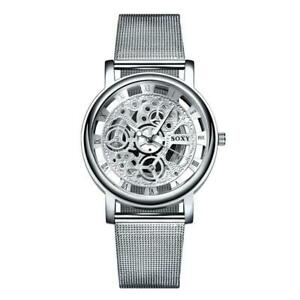 【送料無料】腕時計　スケルトンファッションゴールドスチールメッシュウォッチウォッチsoxy luxury skeleton watches men watch fashion gold watch steel mesh watch