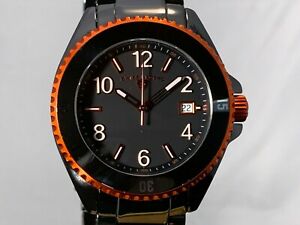 【送料無料】腕時計　スイススイスクオーツセラミックブレスレットオレンジswiss legend 44mm orange luminar swiss quartz ceramic bracelet watch