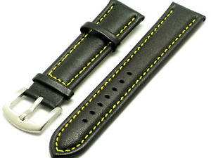 【送料無料】腕時計　パッドレザーウォッチストラップロングステッチ