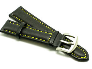 【送料無料】腕時計　パッドレザーウォッチストラップロングステッチ